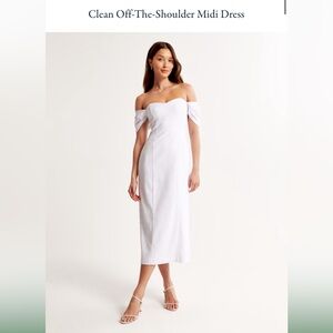 Abercrombie & Fitch Clean Off-The-Shoulder Midi Dress - NEW